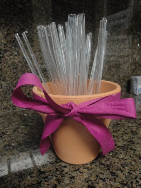 Terra Cotta Pot For Plastic Utensils