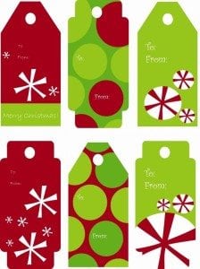 free printable gift tags