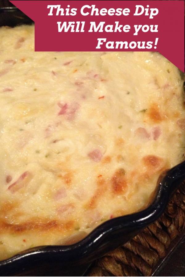 Make this cheese dip anytime your having people over and it will be a hit. We serve it up for superbowl parties and it is gone in minutes.