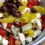 ingredients for a mediterranean bowl