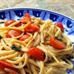 pasta recipe with grape tomatoes and basil