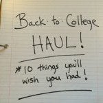 Back to college shopping list