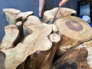 how to make a tree stump coffee table
