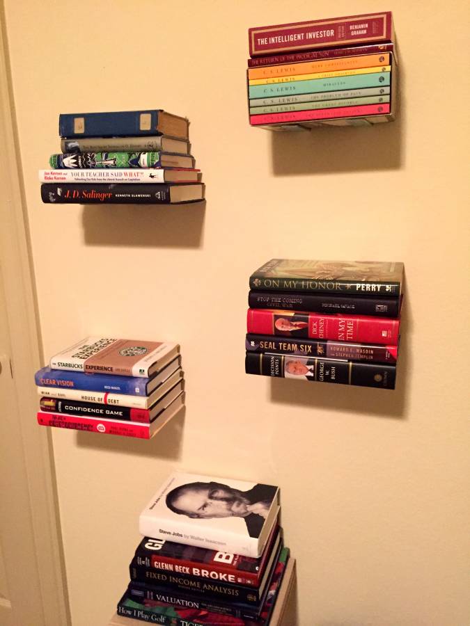 Diy Floating Bookshelves The Budget Diet, How To Build Floating Shelves For Books