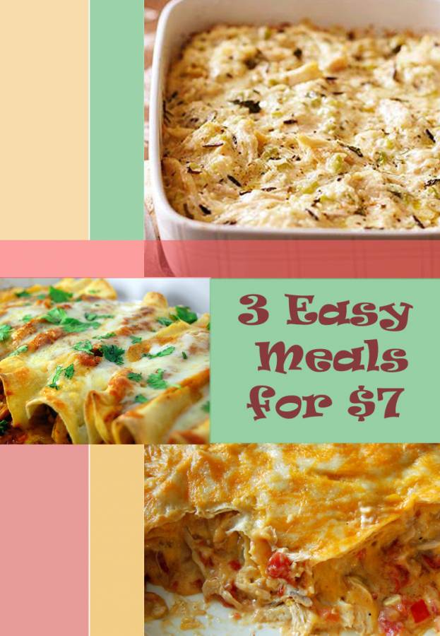 3 fast and easy-to-prepare meals using just $7 worth of frozen chicken breast.