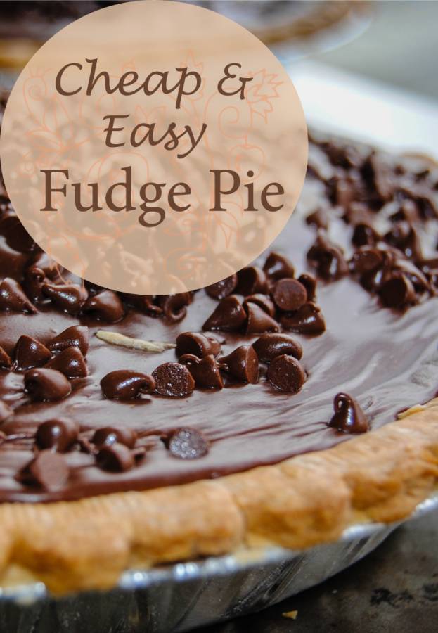 Fudge Pie is frugal because it's made with ingredients that we almost always have on hand! If you need to satisfy your chocolate craving make a Fudge Pie! Totally indulge by serving with ice cream and hot fudge!