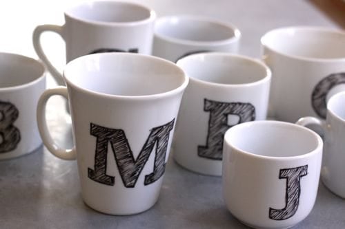 DIY monogram mug