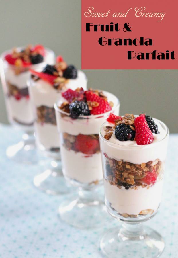 Fruit and Granola Parfait is a sweet treat for the kids and family. It is delicious as dinner dessert or as breakfast. Freeze them before you serve.