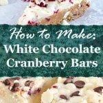 Learn how to make delicious white chocolate cranberry bars that are perfect for the holidays!