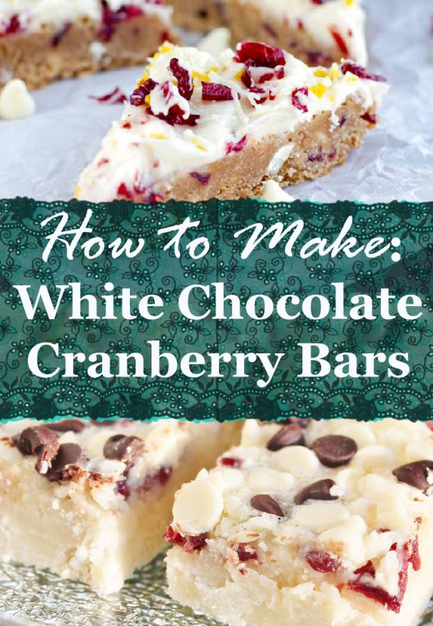 Learn how to make delicious white chocolate cranberry bars that are perfect for the holidays!