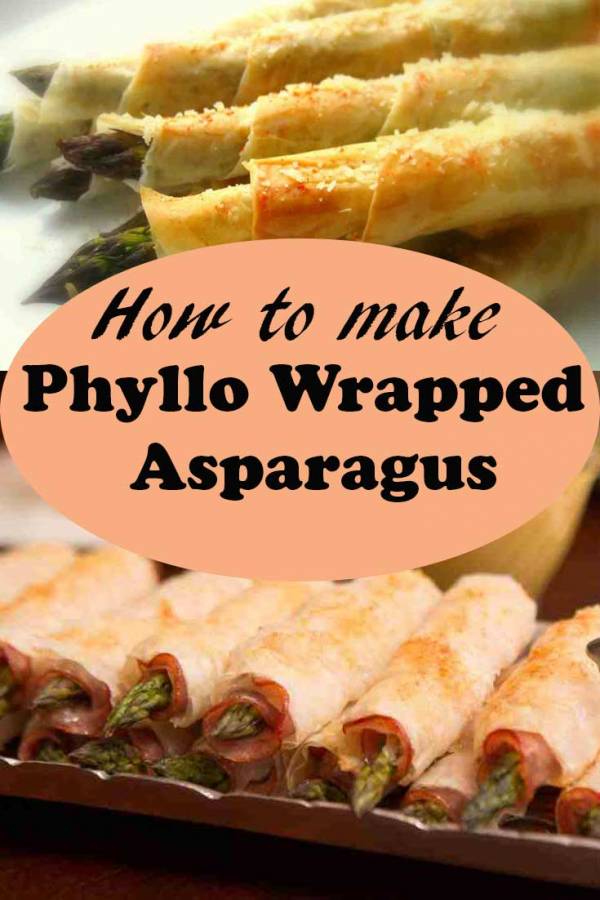 A tasty snack for an afternoon activity. Phyllo wrapped asparagus is ideal for any occasion. Soft tender asparagus inside and crispy phyllo on the outside.