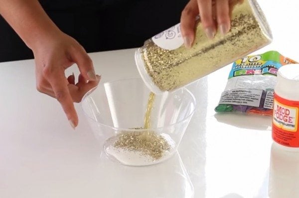 diy glitter accent bowl