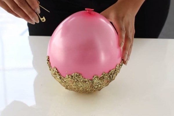 diy glitter accent bowl