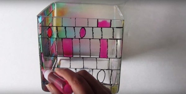 DIY Stained Glass Mosaic jar