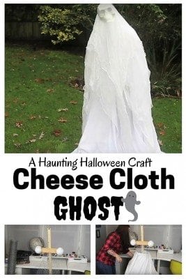 Add a spooky decor to your yard with DIY Cheese Cloth Ghost. An easy way to scare both kids and adults.