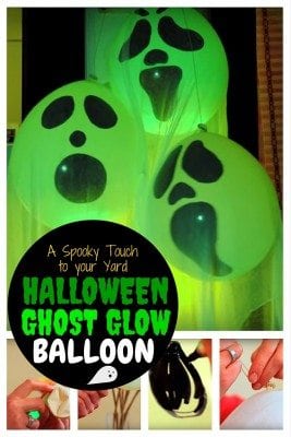 Spooky Halloween ghost glow balloon that you can put on your patio for a good scare. You can also ask kids to help you with the project.