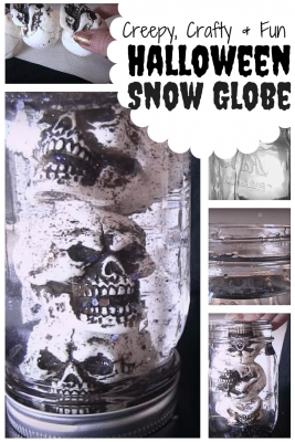 Christmas is not the only time you can create snow globes, Halloween is also the perfect season. It is spine-chilling but great home decor.