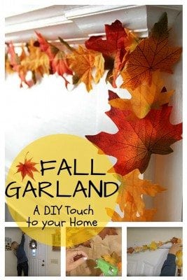 Beautify your door, windows, stairs or walls with this super quick fall garland. Kids can also help out making this DIY project.