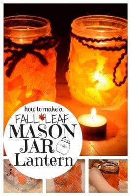 Light up the autumn nights with DIY Fall Leaf Mason Jar Lantern. Its dainty glow is one of a kind.