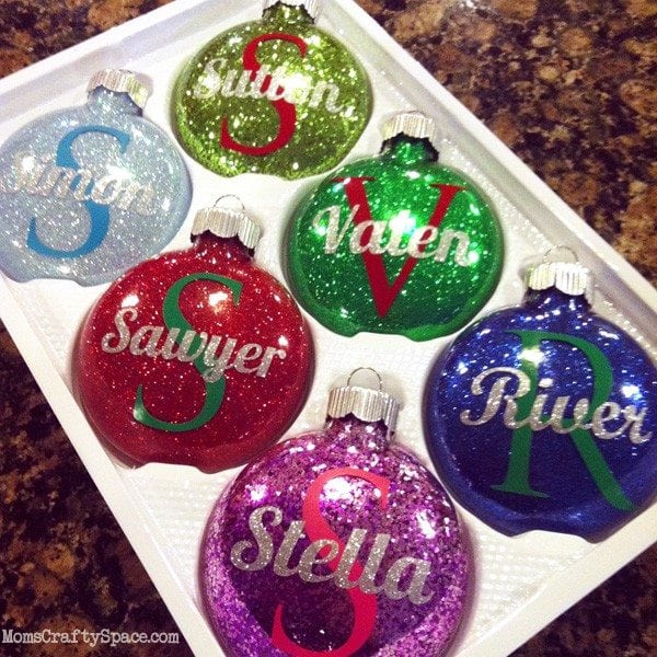 Personalized Glitter Ornaments