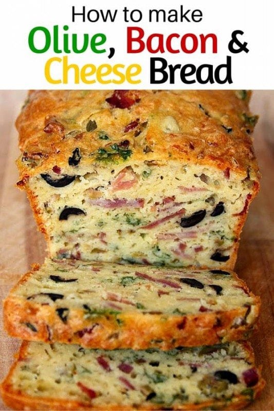 Delicious and super easy olive, bacon and cheese bread. A heartily wholesome bread snack that you can make anytime of the year.