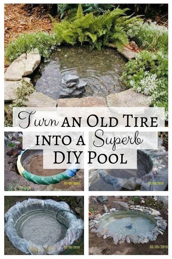 Save Mother Nature and recycle an old tire into a superb DIY pool. A garden feature that is easy to make and lovely to look at.