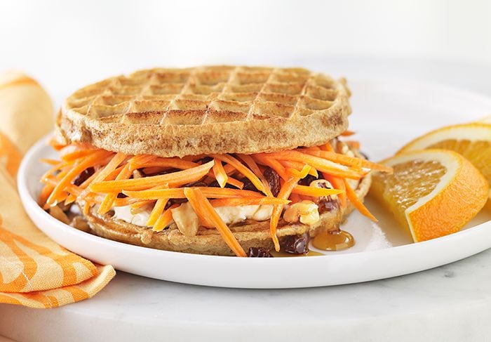 How to Eat Healthy For Less Than $400 a Month - Waffle with carrots