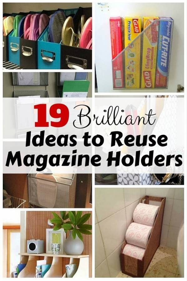 Magazine holders are not only to keep your magazines. They can be transformed into some DIY features useful in keeping the house organized all the time.