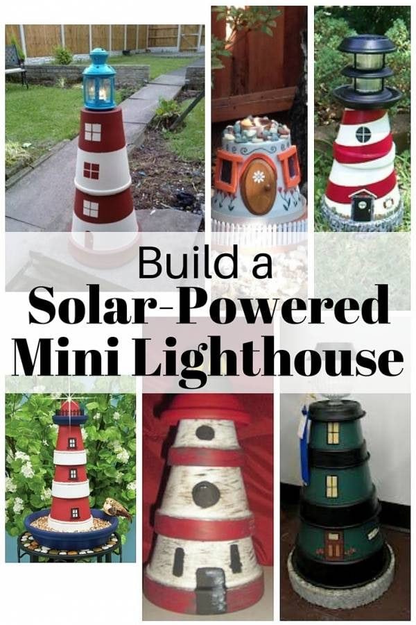 A mini lighthouse, made from clay pots, is a beautiful addition to your garden. It also provides lighting around the property to maximize your outdoor experience.