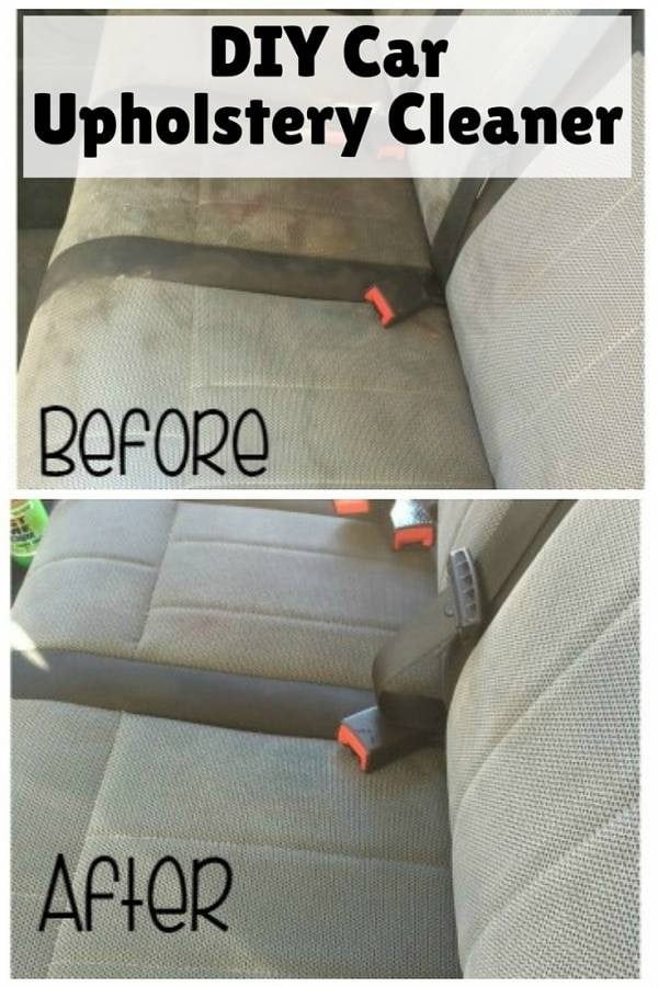 Remove stubborn stains from your car seats with DIY Car Upholstery Cleaner. It's natural, effective and inexpensive.