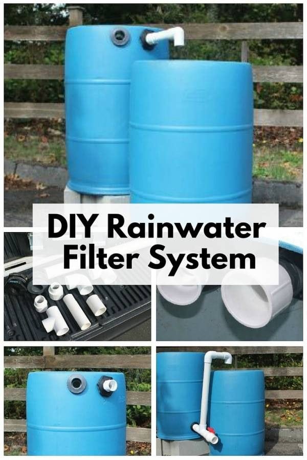 Create you own DIY Rainwater Filter System and filter the water of harmful pollutants. It is not recommended for drinking, but great for gardening and cleaning.