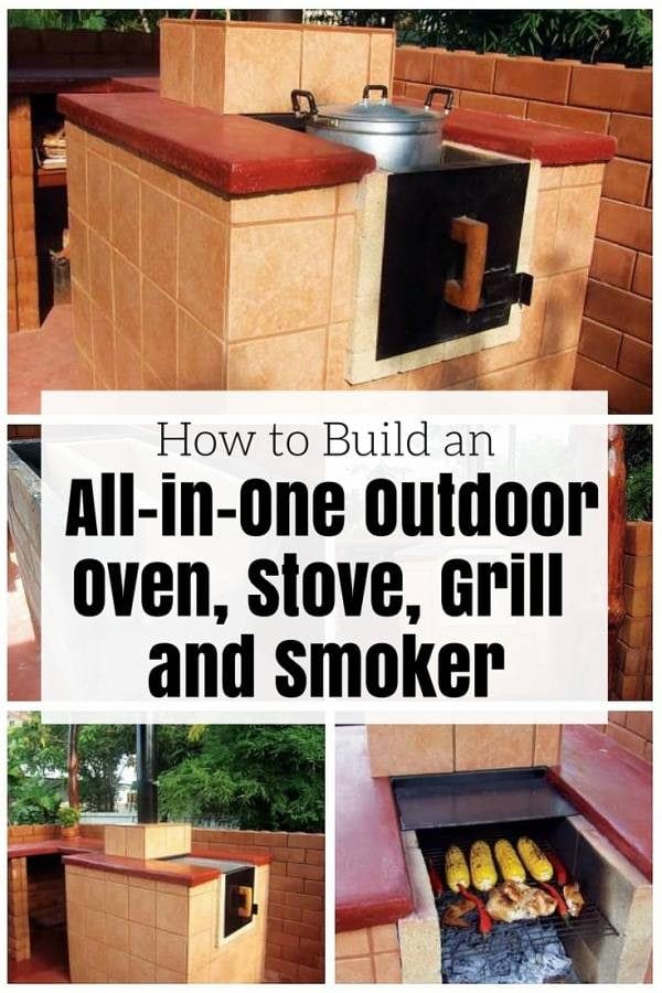 An all-in-one masonry stove that lets you do all the cooking outdoors. This is a dream stove for all chef newbies!