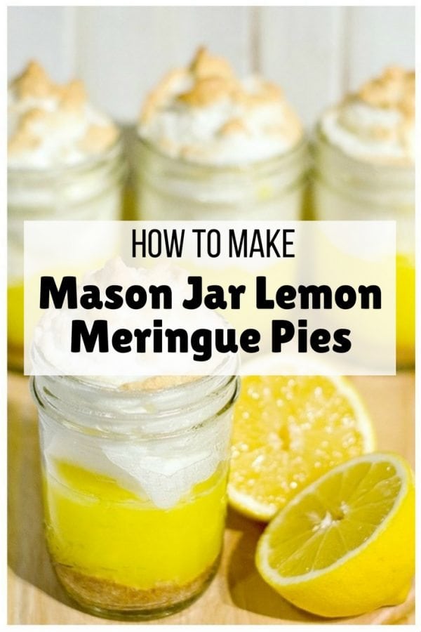 Beautiful, mouthwatering meringue pies put in a mason jar. A cool, refreshing treat for the family.