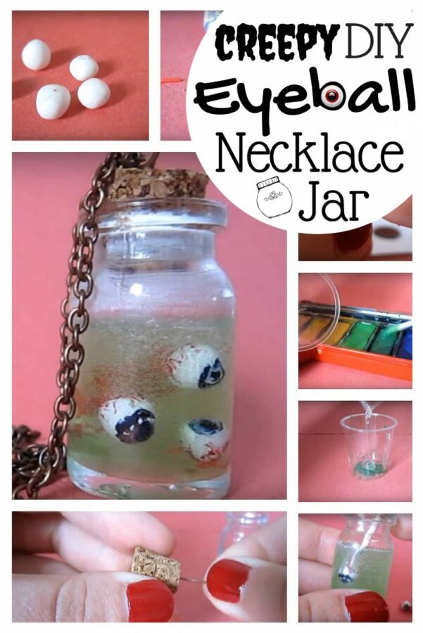 Halloween is just a few days away. Surprise a friend with this super creepy eyeball necklace jar that is easy to make.