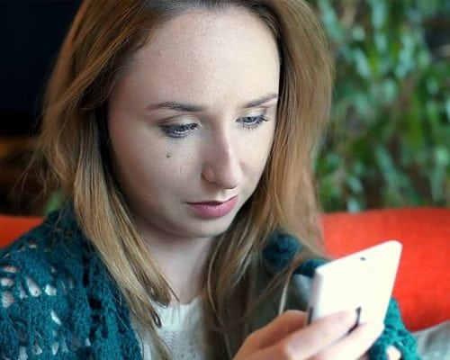 Girl checking phone