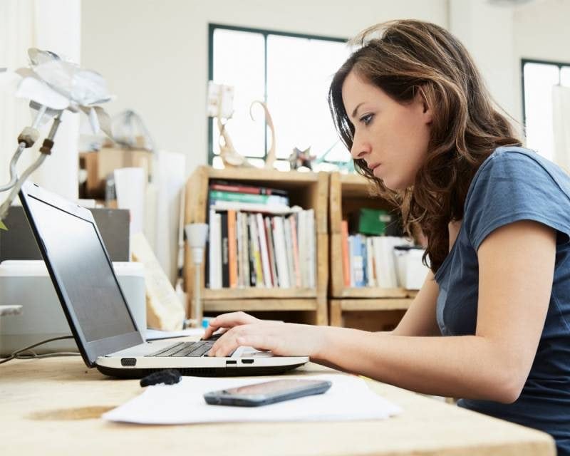 Girl working on laptop