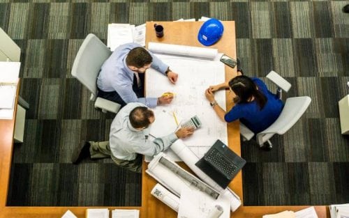 people working together at a table