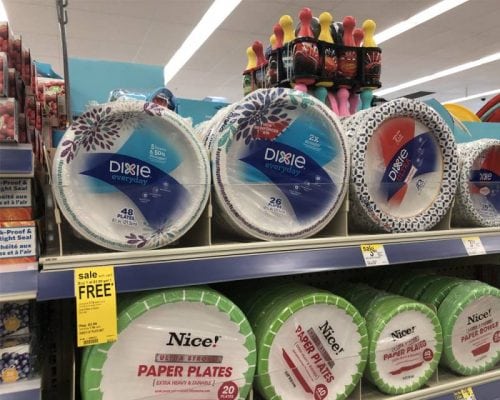 paper plates in a store