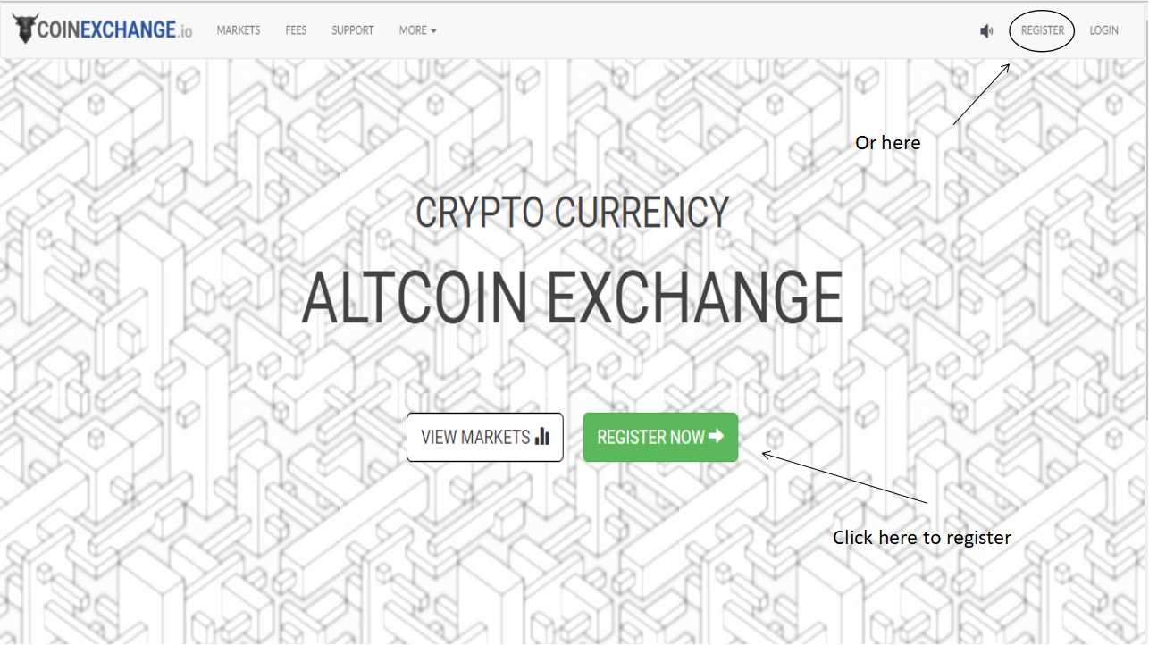 CoinExchange Registration Page