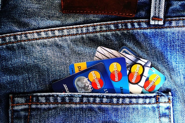 Credit cards in a pocket