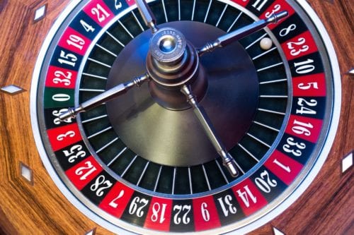 Shot of a roulette wheel