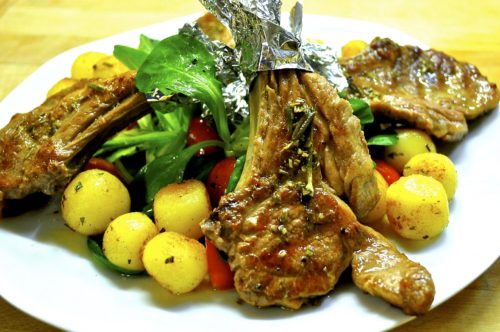 lamb chop with potatoes