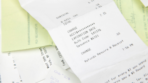 many receipts overlapping