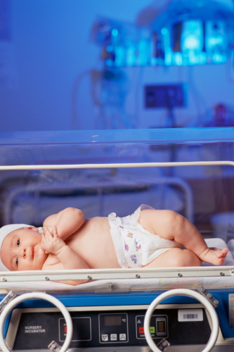 Baby in an incubator