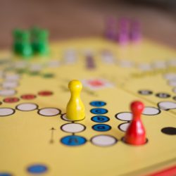 A board game in progress