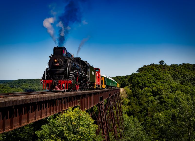 Steam train in the countryside