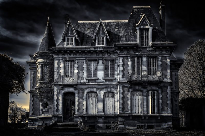 A spooky haunted house