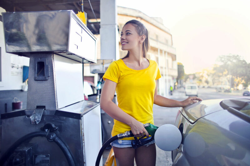 Filling up gas tank