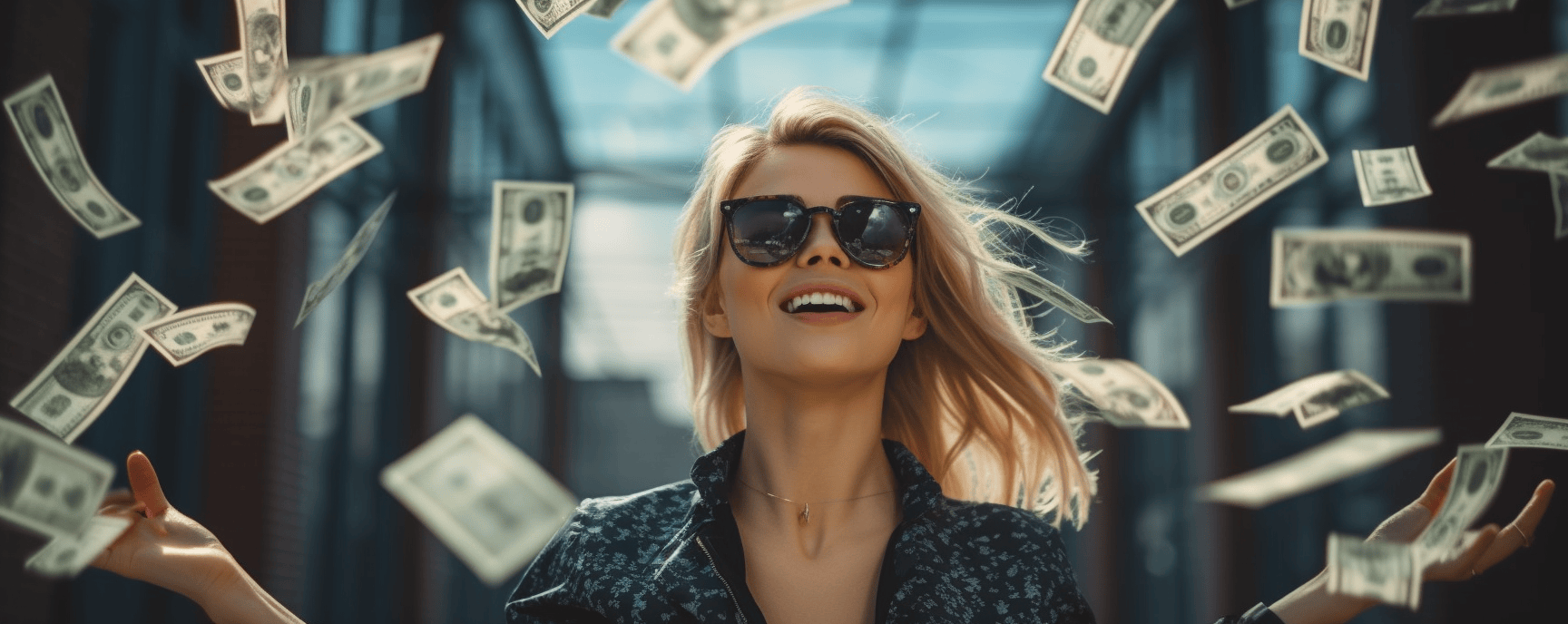 Attractive woman making boat loads of cash