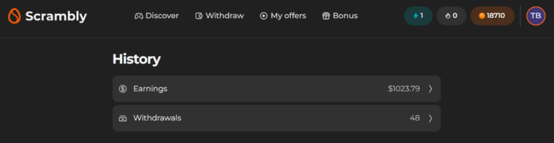 Scrambly payment proof